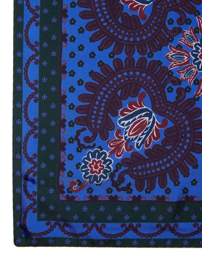 Folky Hearts Foulard 45X45 Folky Hearts Blue Women La Double J Foulards and Scarves