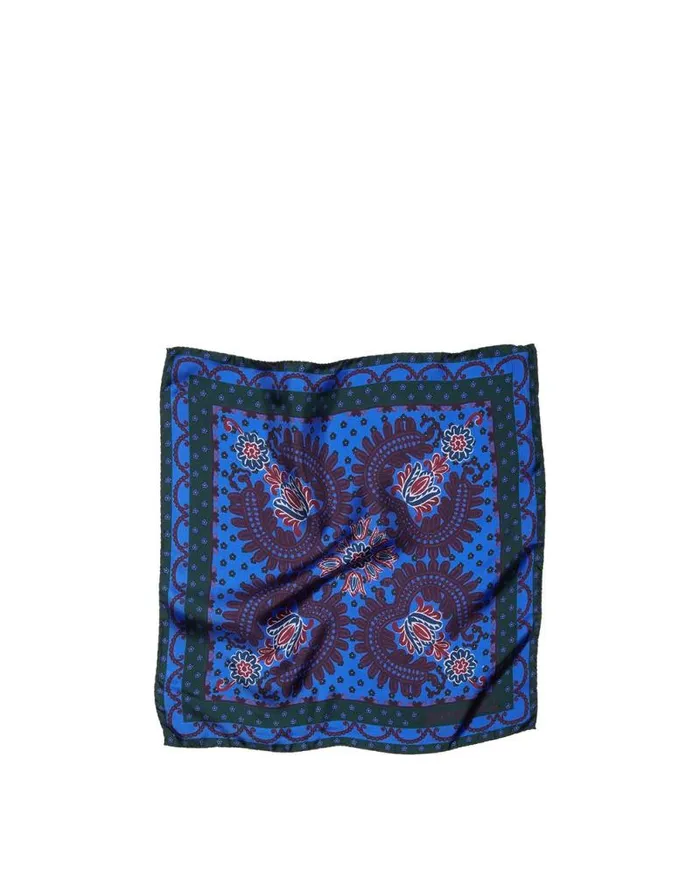 Folky Hearts Foulard 45X45 Folky Hearts Blue Women La Double J Foulards and Scarves
