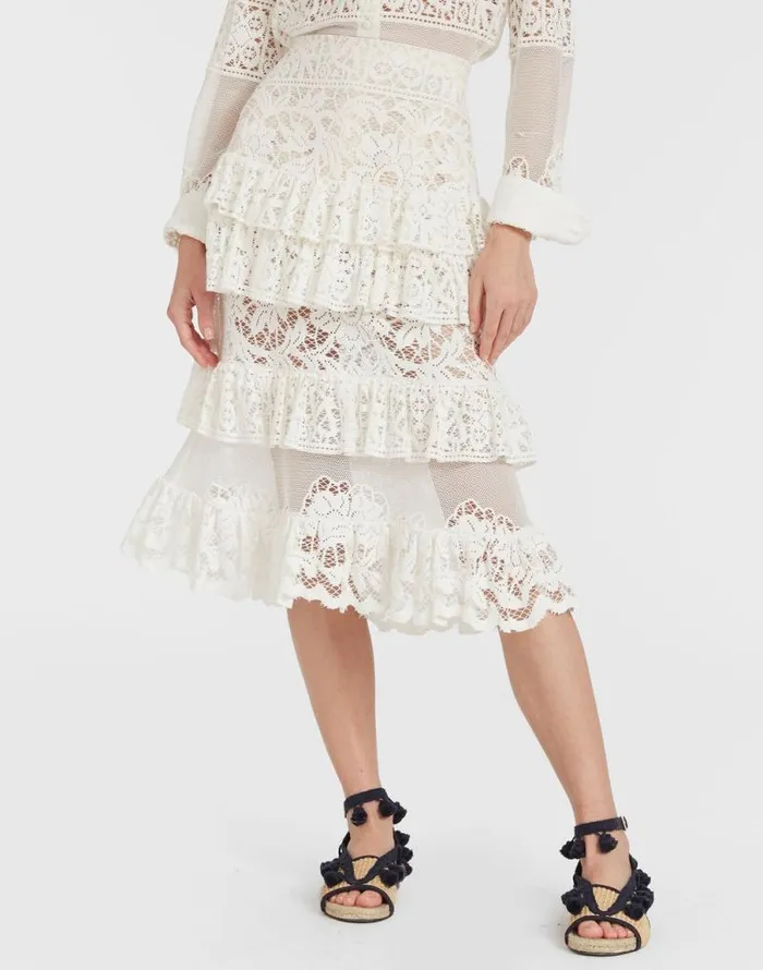 Footloose Lacey Skirt White Women La Double J Skirts Footloose Lacey Skirt White Women La Double J Skirts