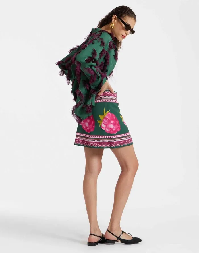 Foulard Mini Skirt Lampone Place Emerald Women La Double J Skirts Foulard Mini Skirt Lampone Place Emerald Women La Double J Skirts