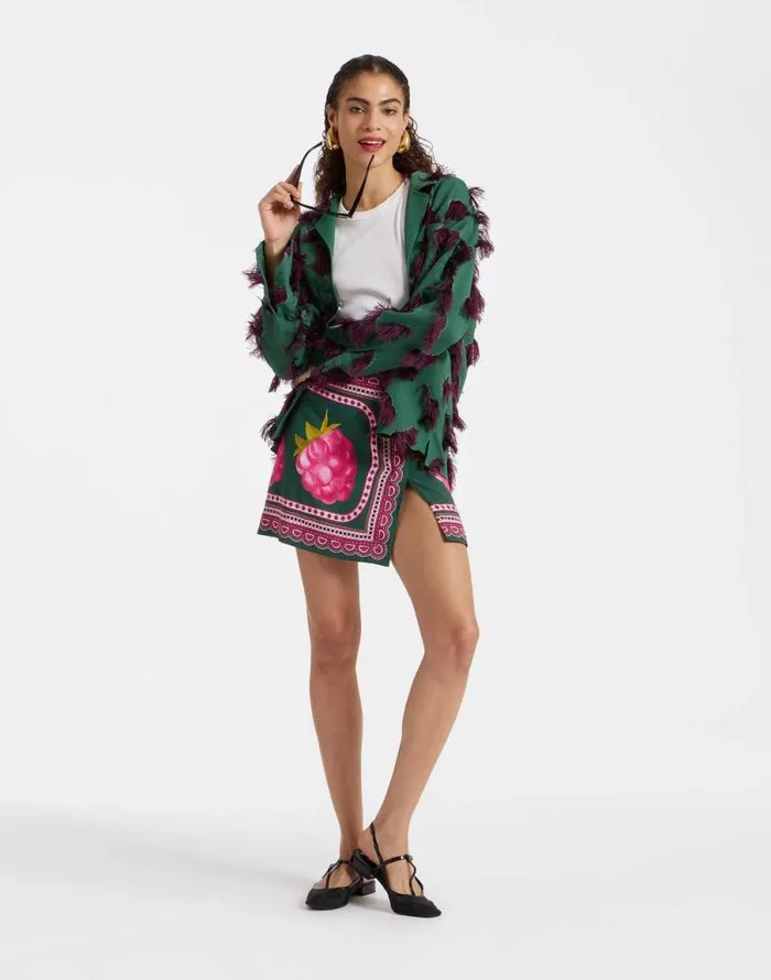 Foulard Mini Skirt Lampone Place Emerald Women La Double J Skirts Foulard Mini Skirt Lampone Place Emerald Women La Double J Skirts