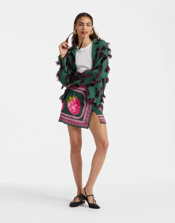 Foulard Mini Skirt Lampone Place Emerald Women La Double J Skirts Foulard Mini Skirt Lampone Place Emerald Women La Double J Skirts