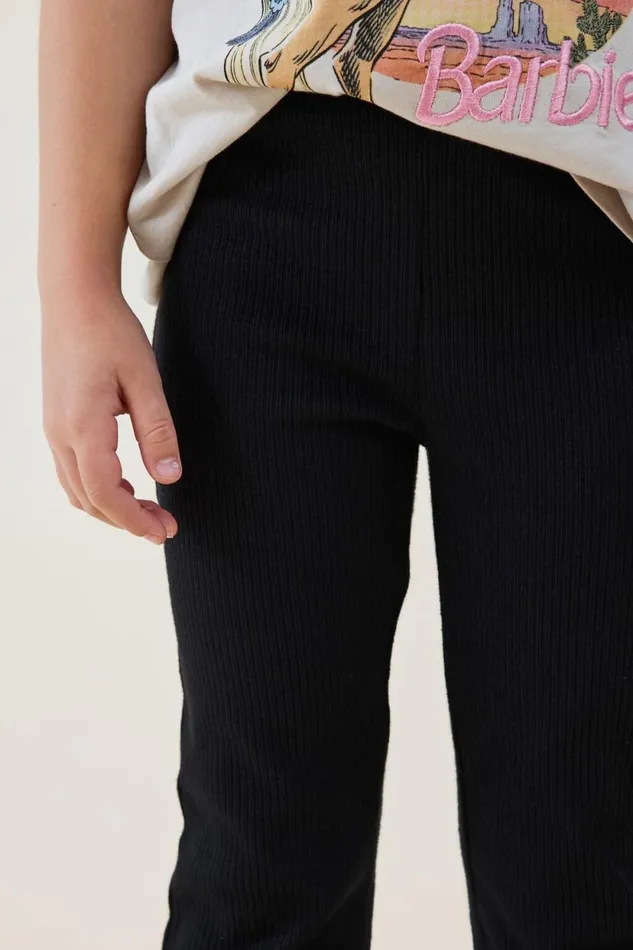 Frankie Flare Pant Black Rib Girls Cotton On Leggings Pants and Jeans Frankie Flare Pant Black Rib Girls Cotton On Leggings Pants and Jeans