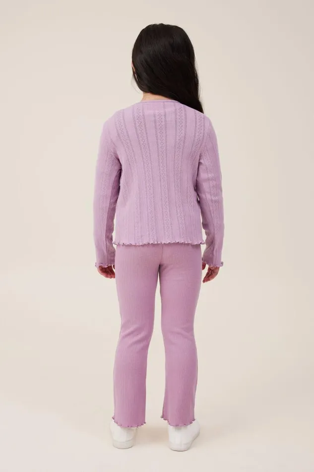 Frankie Flare Pant Chalky Mauve Rib Girls Cotton On Leggings Pants and Jeans Frankie Flare Pant Chalky Mauve Rib Girls Cotton On Leggings Pants and Jeans