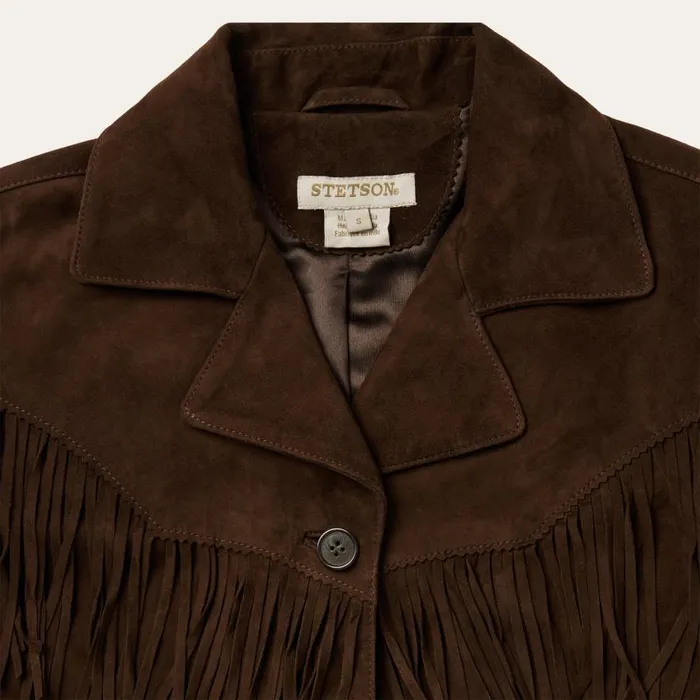 Fringe Suede Jacket Chocolate Women Stetson Jackets