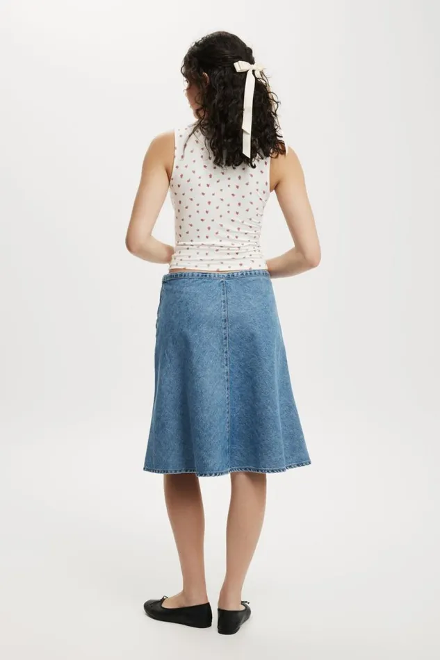Gigi Denim Midi Skirt Dream Blue Women Cotton On Skirts Gigi Denim Midi Skirt Dream Blue Women Cotton On Skirts