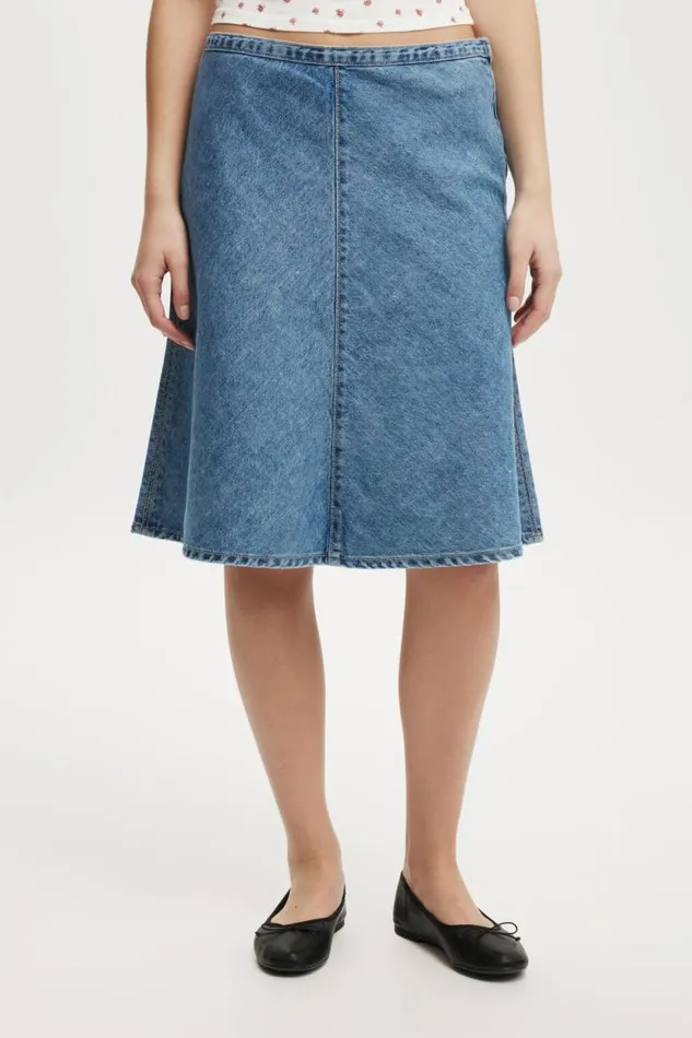 Gigi Denim Midi Skirt Dream Blue Women Cotton On Skirts Gigi Denim Midi Skirt Dream Blue Women Cotton On Skirts