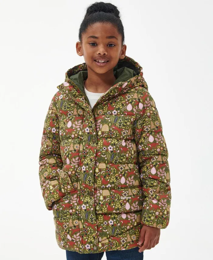 Girls Quilted Jackets Barbour Girls039 Bracken Printed Quilted Jacket Woodland Fox