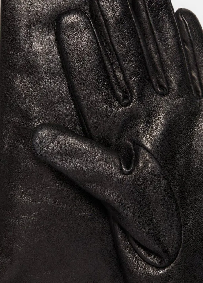 Gloves Women Vince CashmereLined Medium Leather Glove Black Gloves Women Vince CashmereLined Medium Leather Glove Black