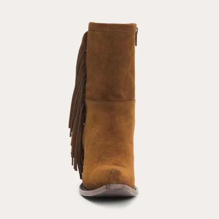 Halle Suede Fringe Side Zip Boot Brown Women Stetson Western