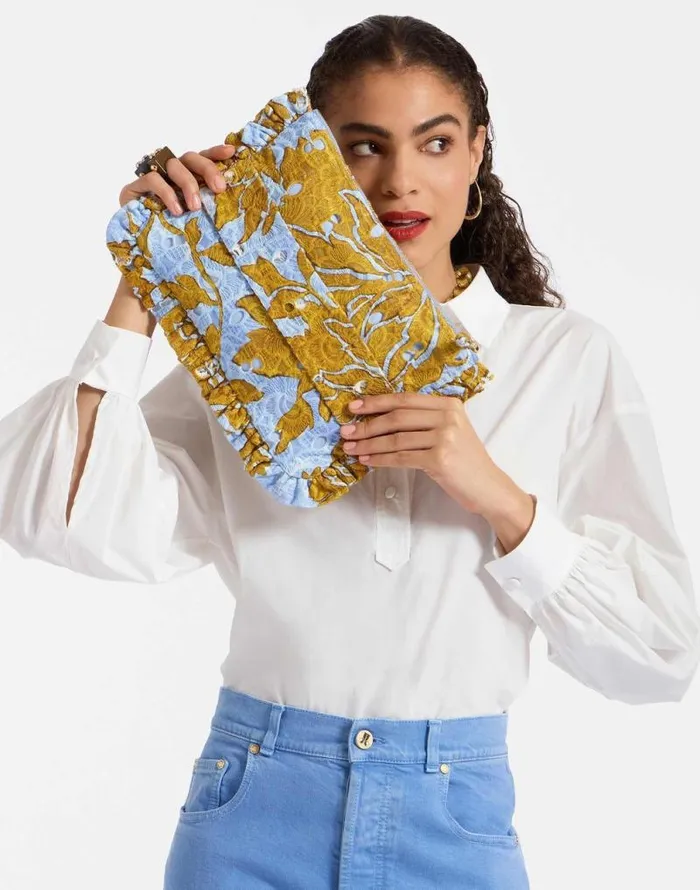 Hand Pochette Tangle Light Blue Women La Double J Bags and Pochettes Hand Pochette Tangle Light Blue Women La Double J Bags and Pochettes