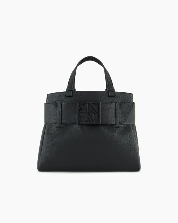 Handbag With ASV Logo Detail Black Women Armani Shoppers