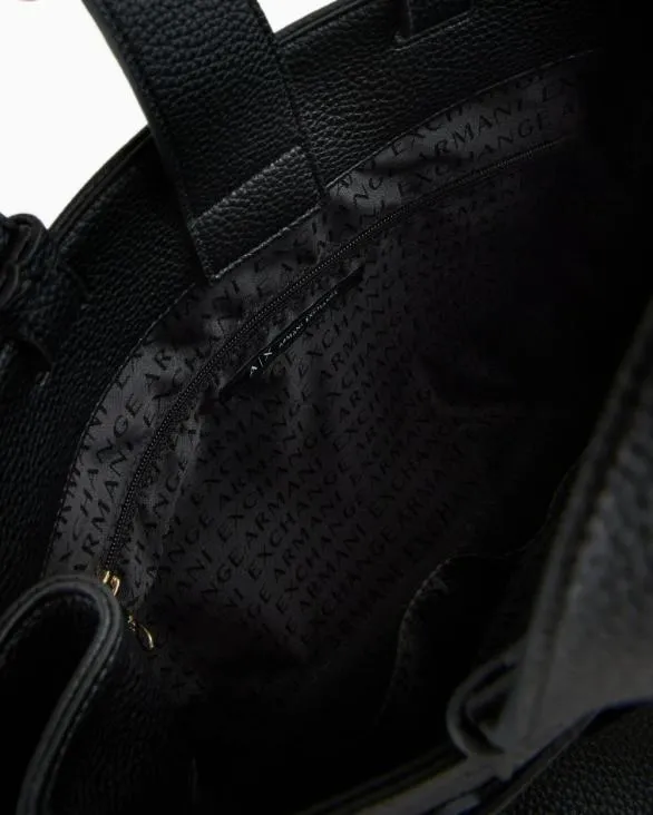 Handbag With ASV Logo Detail Black Women Armani Shoppers Handbag With ASV Logo Detail Black Women Armani Shoppers