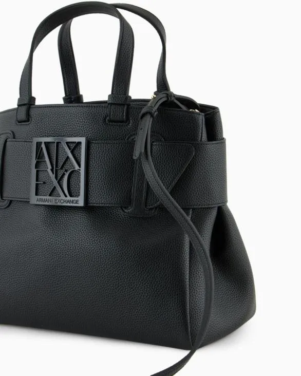 Handbag With ASV Logo Detail Black Women Armani Shoppers Handbag With ASV Logo Detail Black Women Armani Shoppers