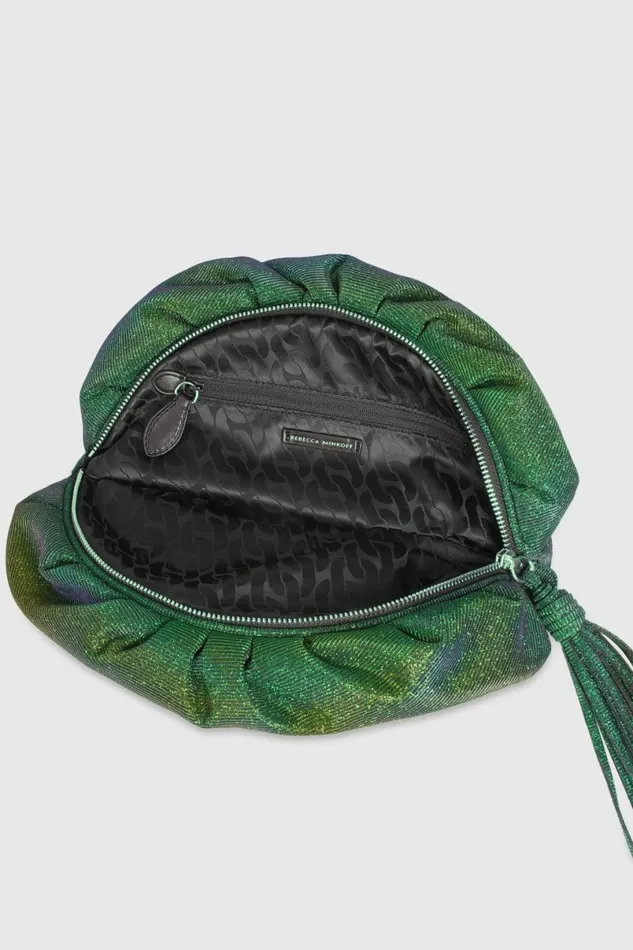 Handbags Clutches Rebecca Minkoff Ruched Clutch Deep Jadegunmetal
