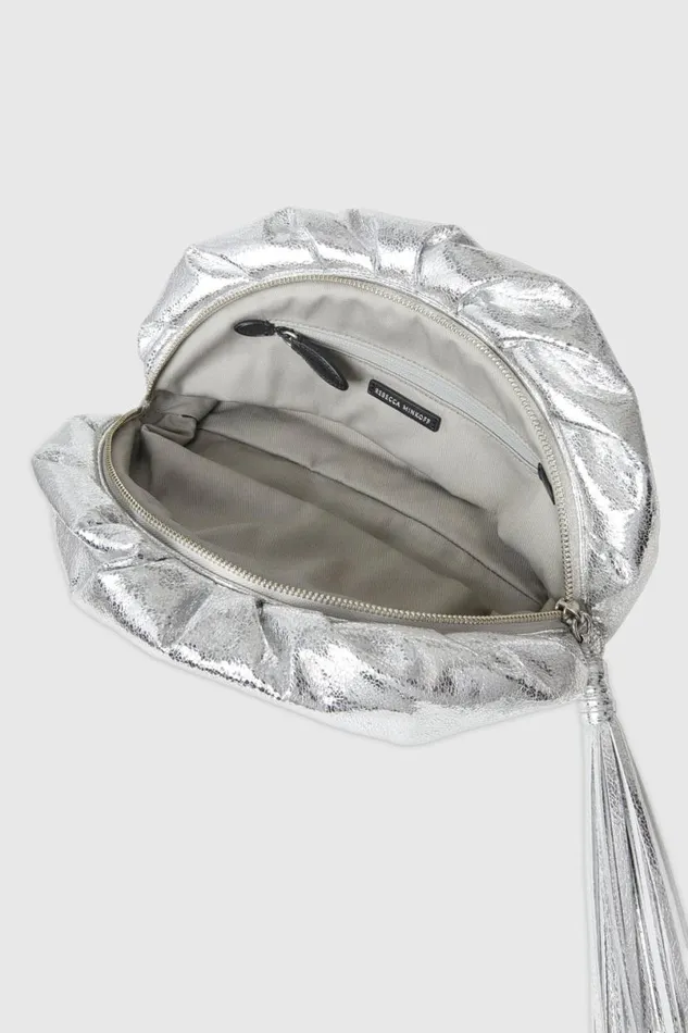 Handbags Clutches Rebecca Minkoff Ruched Clutch Silver