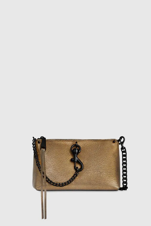 Handbags Crossbody Bags Rebecca Minkoff Megan Crossbody Goldblack Shellac