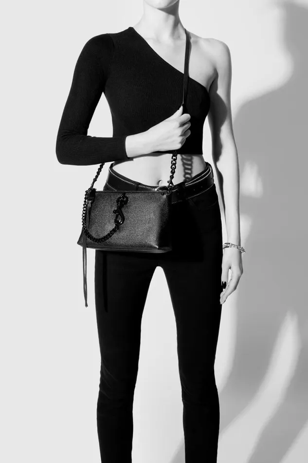 Handbags Crossbody Bags Rebecca Minkoff Megan Crossbody Goldblack Shellac