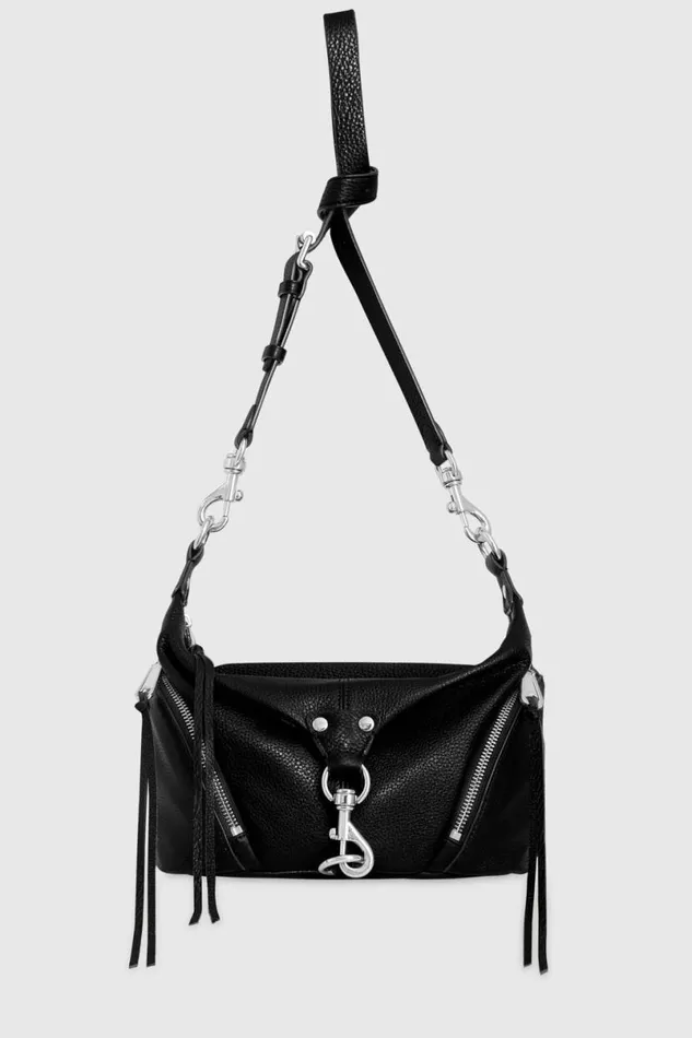 Handbags Crossbody Bags Rebecca Minkoff Small Julian Crossbody Blacksilver