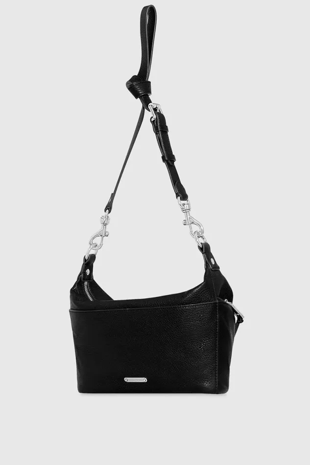Handbags Crossbody Bags Rebecca Minkoff Small Julian Crossbody Blacksilver