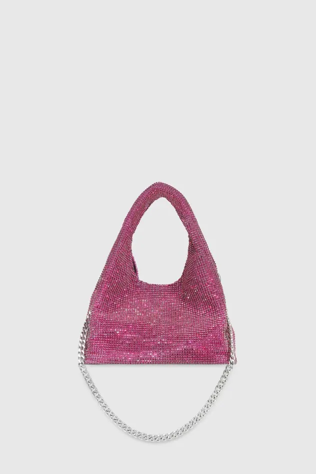 Handbags Shoulder Bags Rebecca Minkoff Crystal Mini Chain Carryall Pink