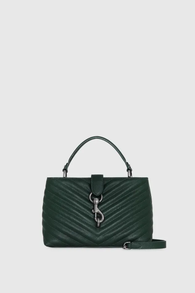 Handbags Top Handle Bags Rebecca Minkoff Edie Top Handle Satchel Bottle Green