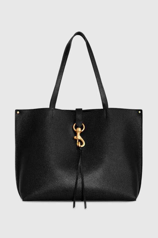 Handbags Tote Bags Rebecca Minkoff Megan Tote Blackantique Brass