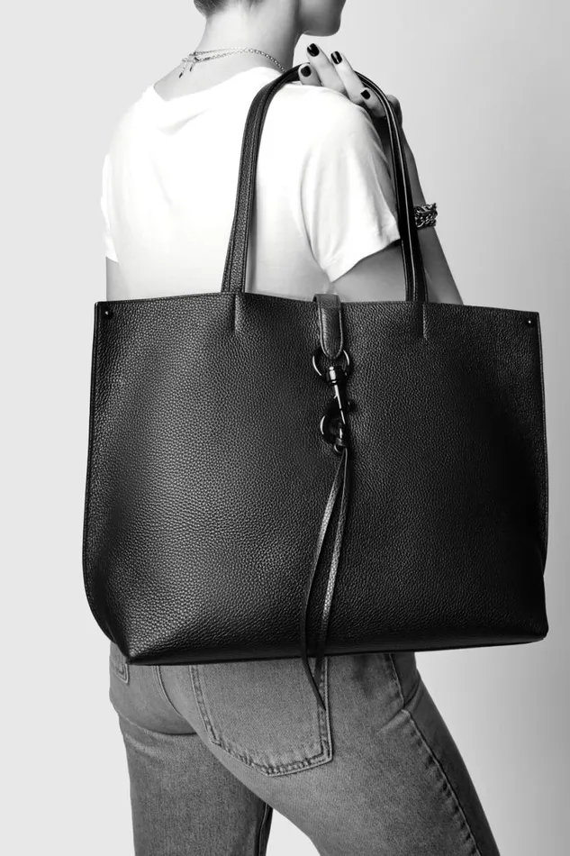 Handbags Tote Bags Rebecca Minkoff Megan Tote Blackantique Brass