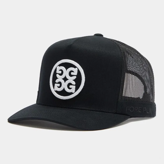 Hats Men GFORE CIRCLE G039S COTTON TWILL TALL TRUCKER HAT Onyx