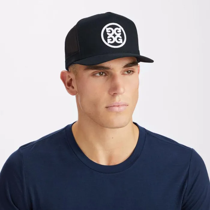 Hats Men GFORE CIRCLE G039S COTTON TWILL TALL TRUCKER HAT Onyx Hats Men GFORE CIRCLE G039S COTTON TWILL TALL TRUCKER HAT Onyx
