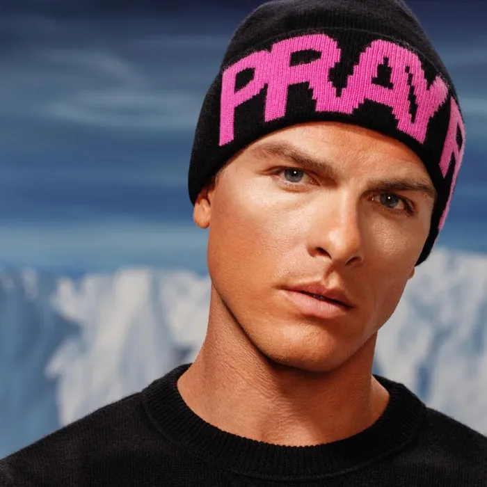 Hats MenWomen GFORE LTD RELEASE PRAY FOR BIRDIES MERINO WOOL BEANIE Onyx