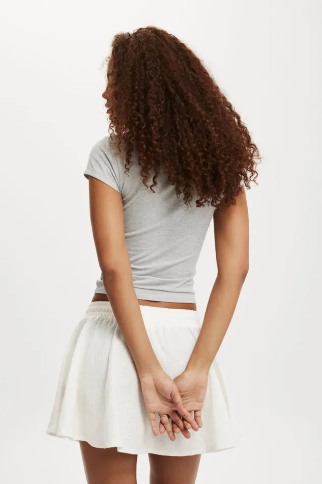 Haven Circle Mini Skirt White Texture Women Cotton On Skirts