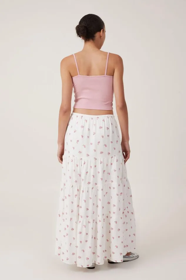 Haven Tiered Maxi Skirt Sully Ditsy Porcelain Women Cotton On Skirts