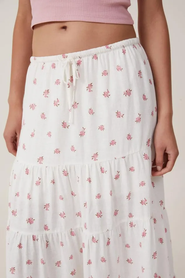 Haven Tiered Maxi Skirt Sully Ditsy Porcelain Women Cotton On Skirts