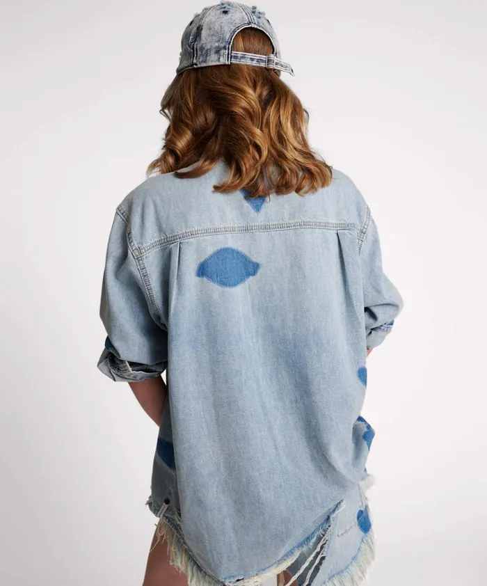 HENDRIXE PATCHED EVERYDAY DENIM SHIRT Women One Teaspoon Denim Shirts HENDRIXE PATCHED EVERYDAY DENIM SHIRT Women One Teaspoon Denim Shirts