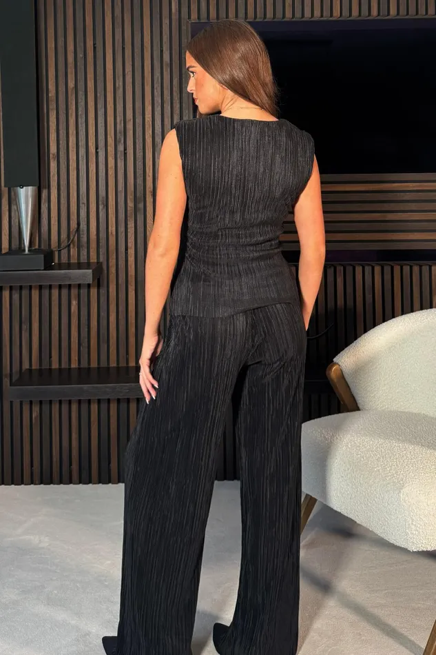 Hester Black Plisse Trouser Women Girl In Mind CoOrds