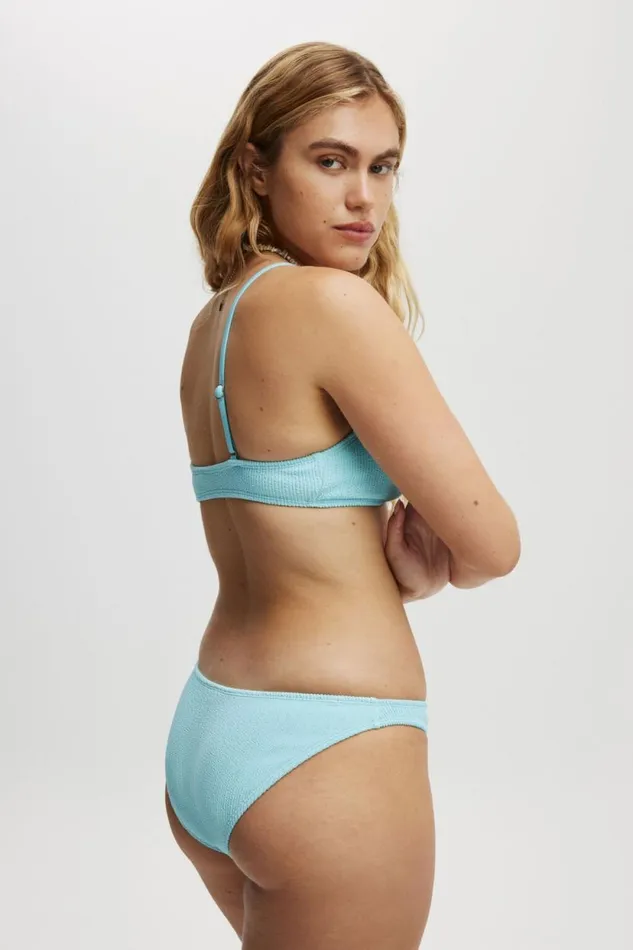 High Apex Bikini Top Paradise Blue Crinkle Women Cotton On Bikinis