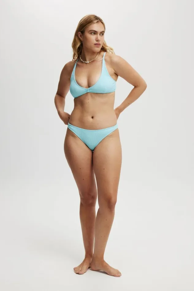 High Apex Bikini Top Paradise Blue Crinkle Women Cotton On Bikinis