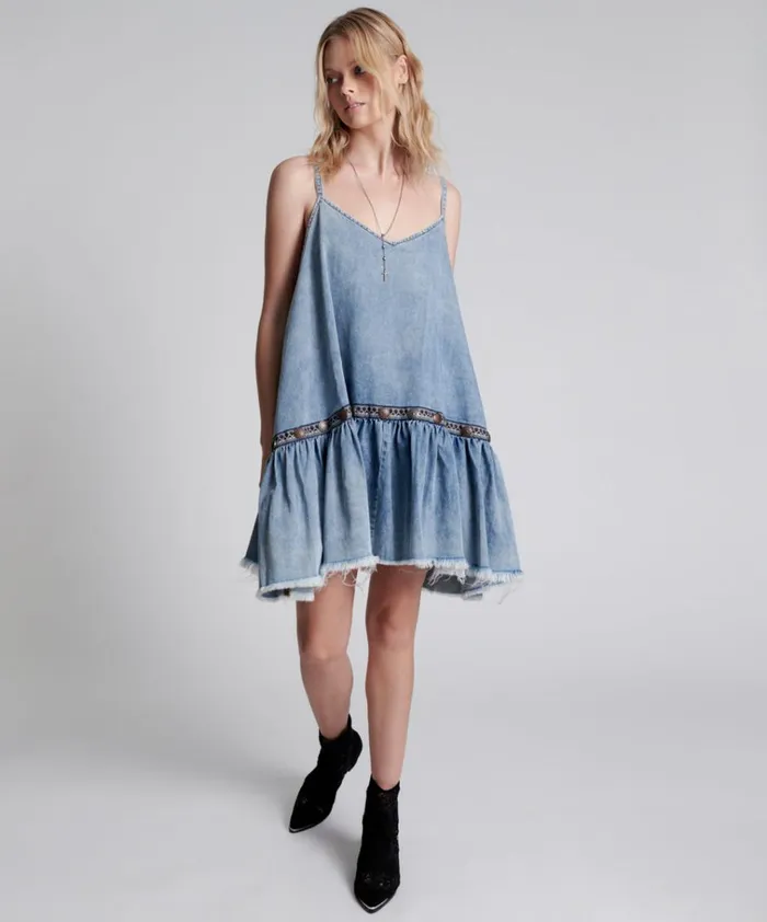 ICONIC HOLLYWOOD HILLS DENIM DRESS Women One Teaspoon Denim Dresses