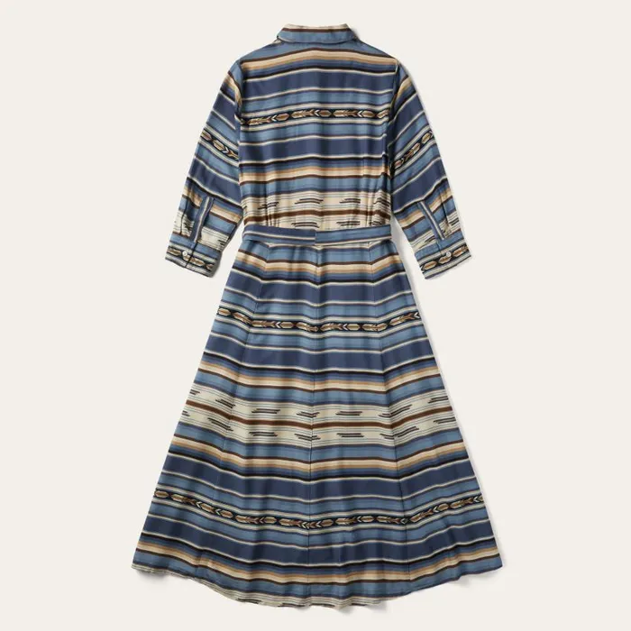 Indigo Serape Print Dress Blue Women Stetson Midi