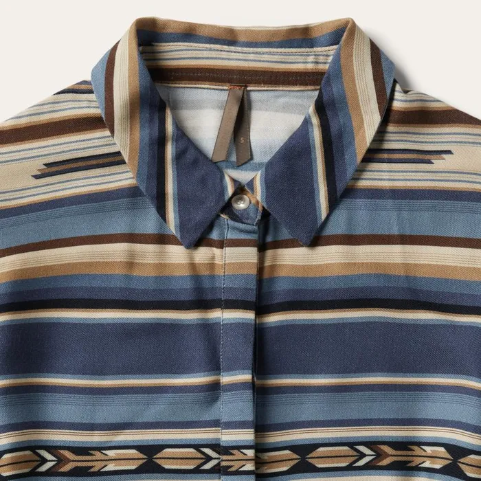Indigo Serape Print Dress Blue Women Stetson Midi