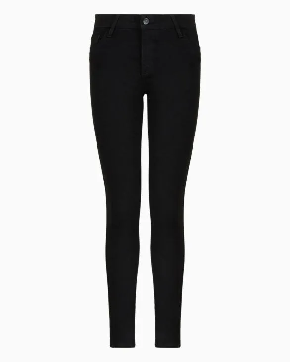 J01 Super Skinny Fit Jeans In Stretch Denim Black Women Armani Denim
