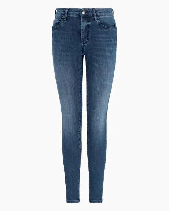 J69 Super Skinny Jeans In Stretch Denim Blue Women Armani Denim
