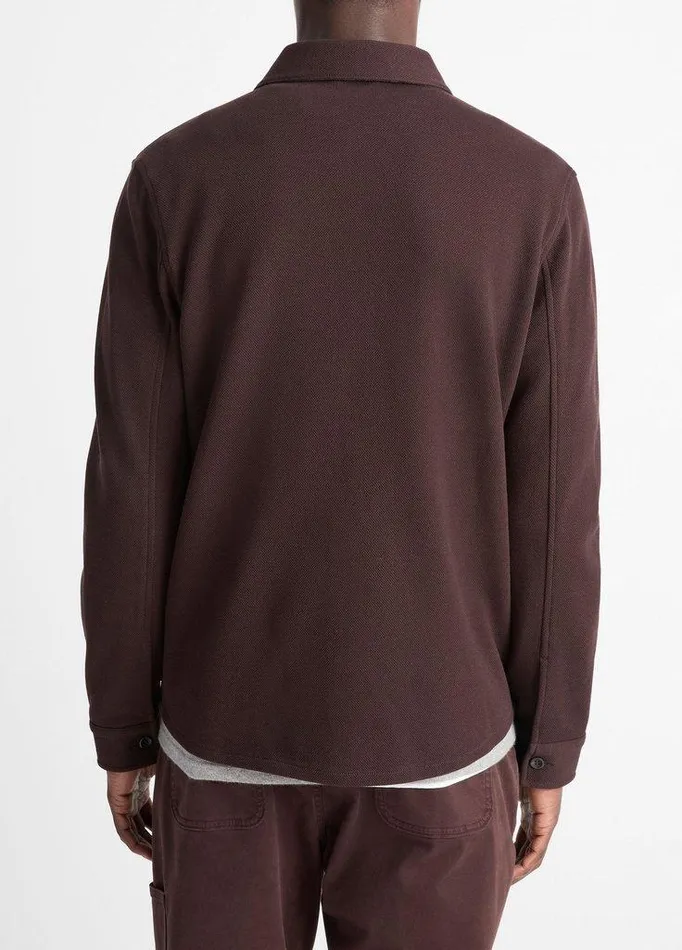 Jackets and Outerwear Men Vince DoubleKnit CottonBlend Piqu Shirt Jacket Oxbloodmedium Heather Grey Jackets and Outerwear Men Vince DoubleKnit CottonBlend Piqu Shirt Jacket Oxbloodmedium Heather Grey