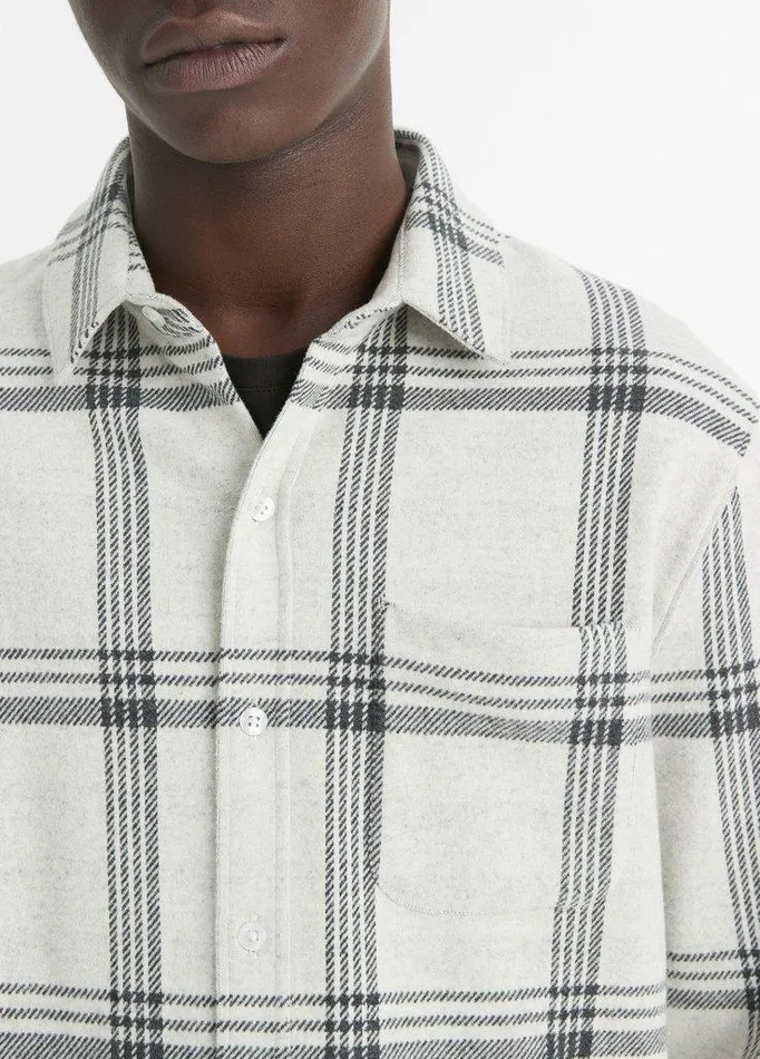 Jackets and Outerwear Men Vince Plaid CottonBlend Shirt Jacket Light Heather Grey Combo Jackets and Outerwear Men Vince Plaid CottonBlend Shirt Jacket Light Heather Grey Combo