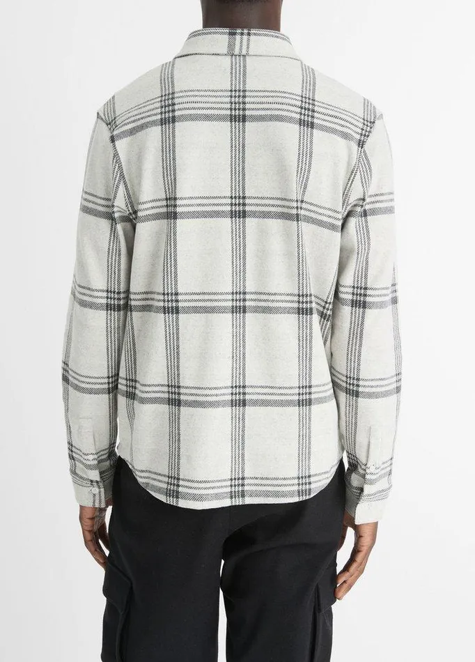 Jackets and Outerwear Men Vince Plaid CottonBlend Shirt Jacket Light Heather Grey Combo Jackets and Outerwear Men Vince Plaid CottonBlend Shirt Jacket Light Heather Grey Combo