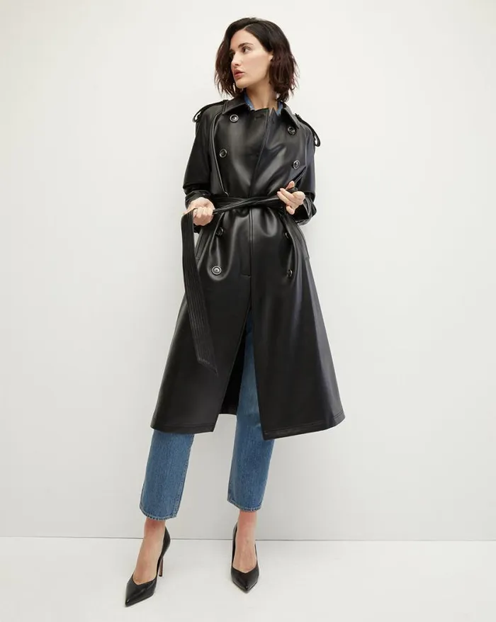Jackets and Outerwear ShopJackets Veronica Beard Conneley Vegan Leather Dickey Trench Coat Black Jackets and Outerwear ShopJackets Veronica Beard Conneley Vegan Leather Dickey Trench Coat Black