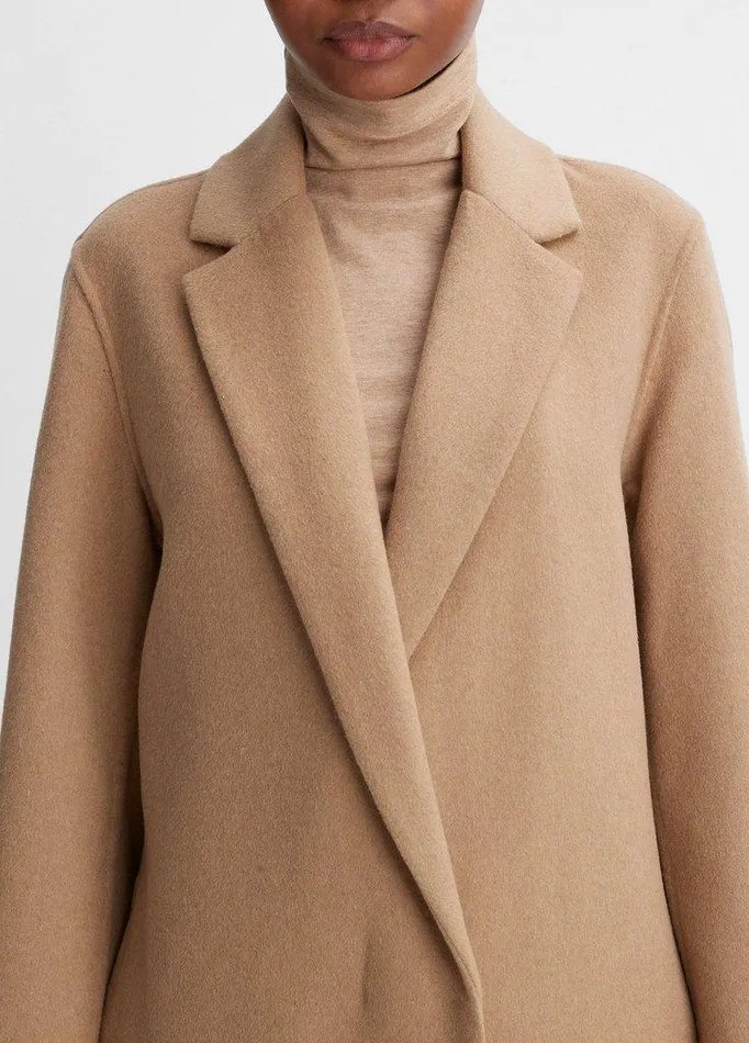Jackets and Outerwear Women Vince Classic WoolBlend Straight Coat Camello Jackets and Outerwear Women Vince Classic WoolBlend Straight Coat Camello