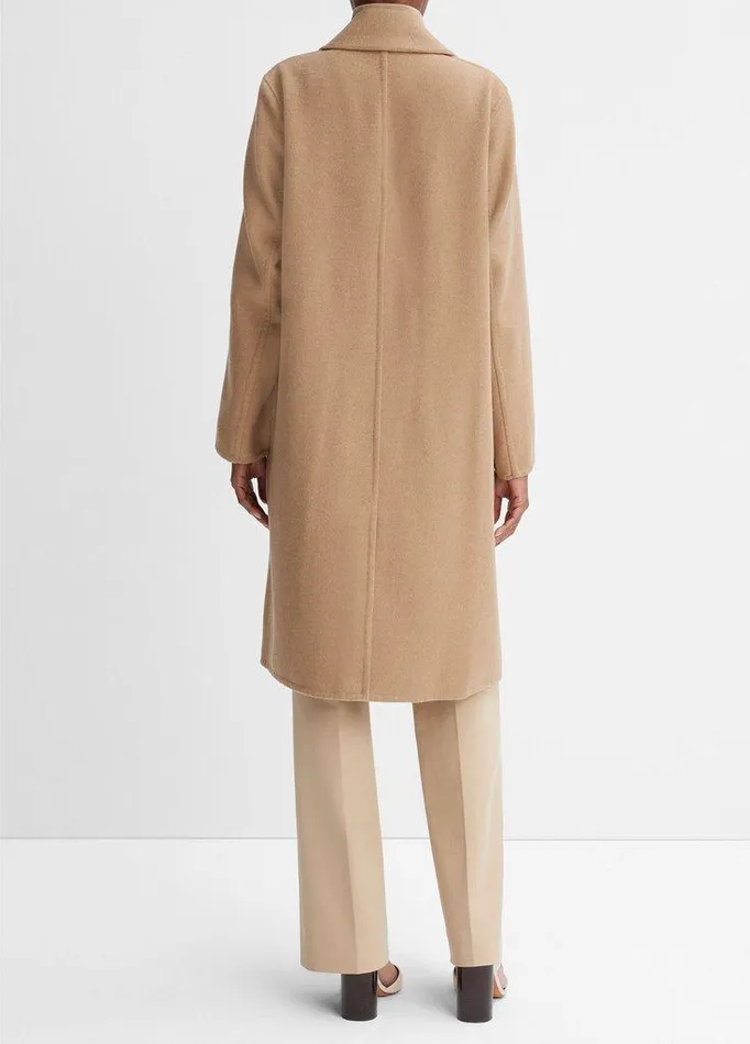Jackets and Outerwear Women Vince Classic WoolBlend Straight Coat Camello Jackets and Outerwear Women Vince Classic WoolBlend Straight Coat Camello