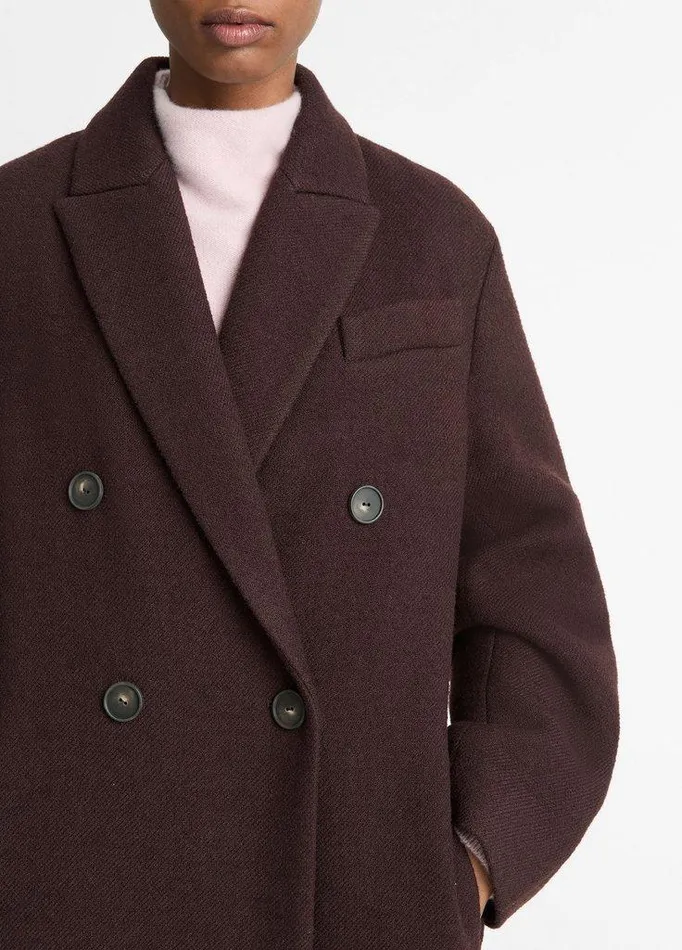Jackets and Outerwear Women Vince Textured WoolBlend DoubleBreasted Coat Ganache Jackets and Outerwear Women Vince Textured WoolBlend DoubleBreasted Coat Ganache